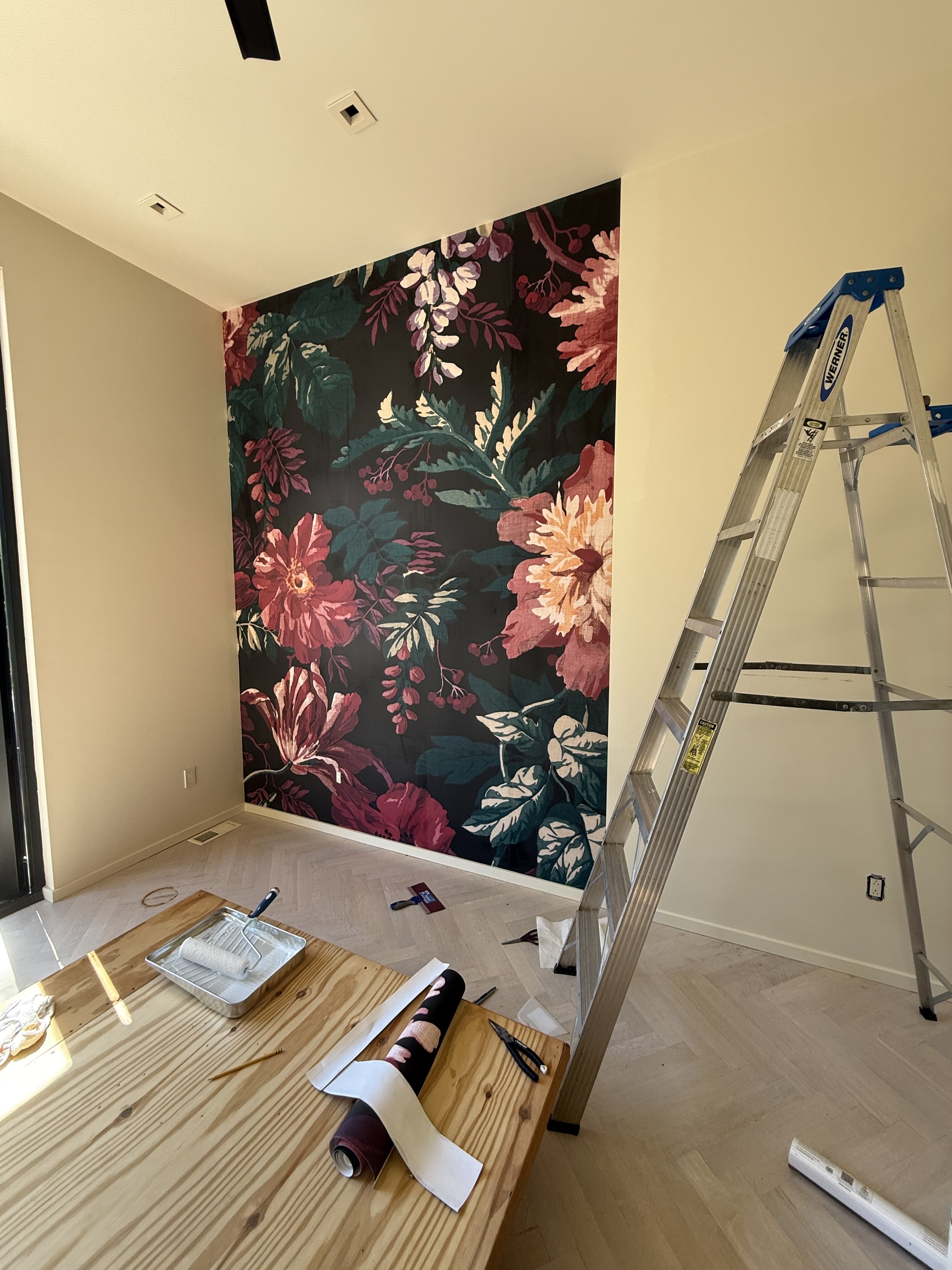 Commercial wallpaper installation